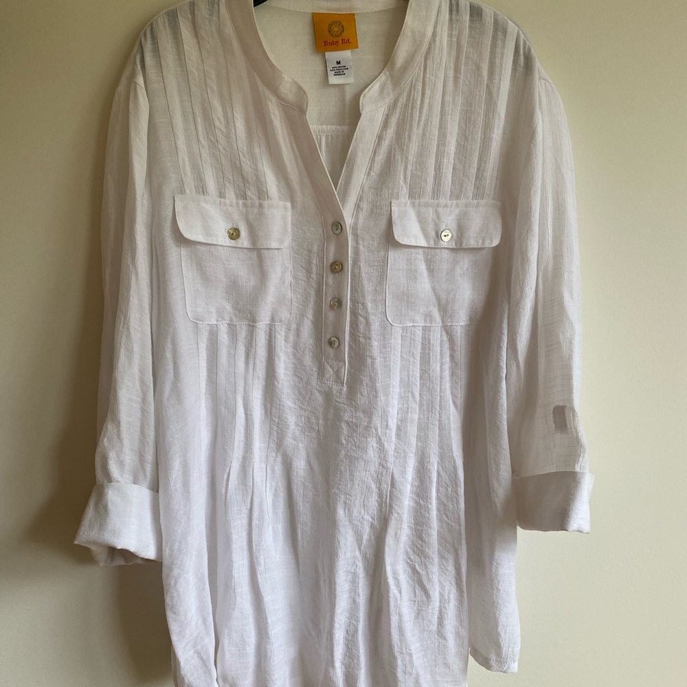 White button down top